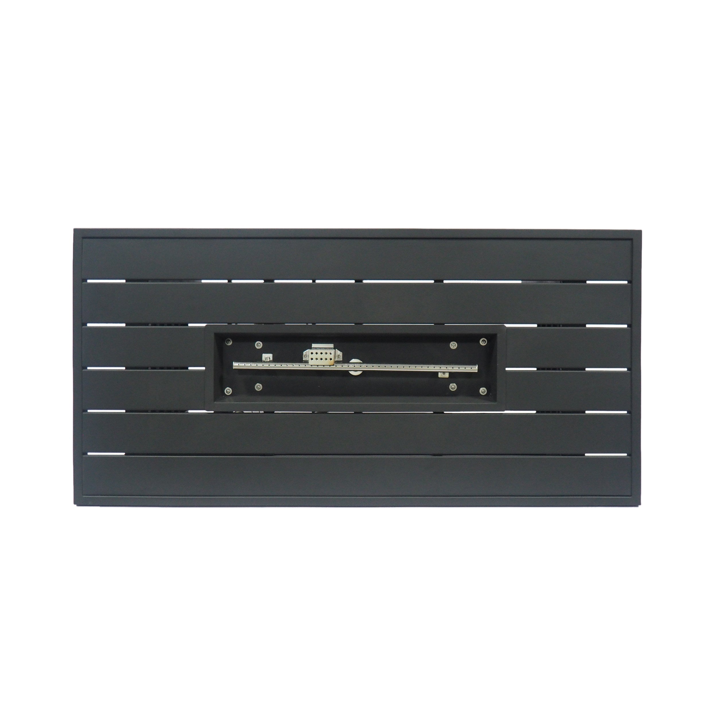 Rectangular Iron Outdoor Fire Pit - 30,000 BTU - Tank Cover Inside