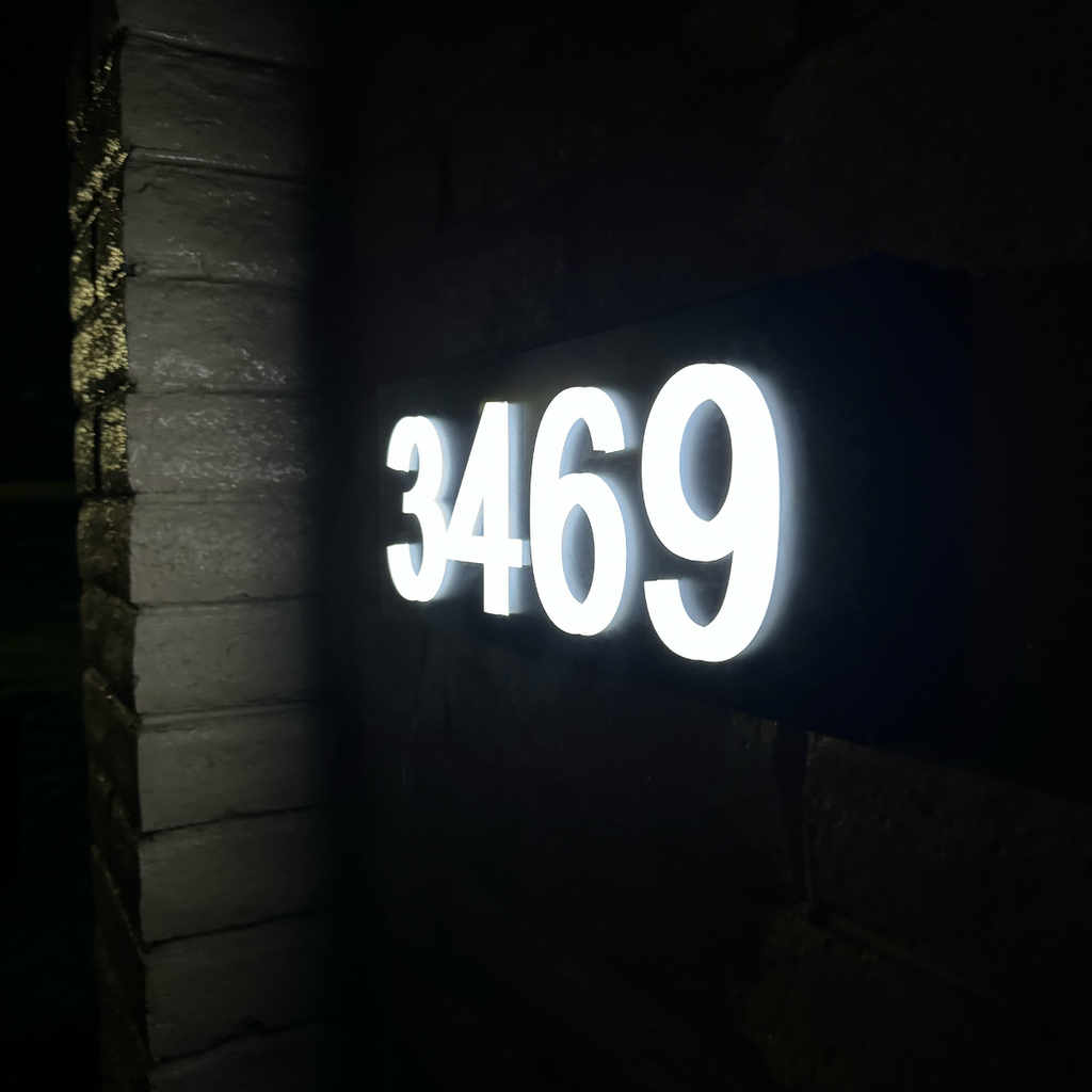 3D Acrylic Backlit House Numbers – Modern LED Address Numbers for Exterior