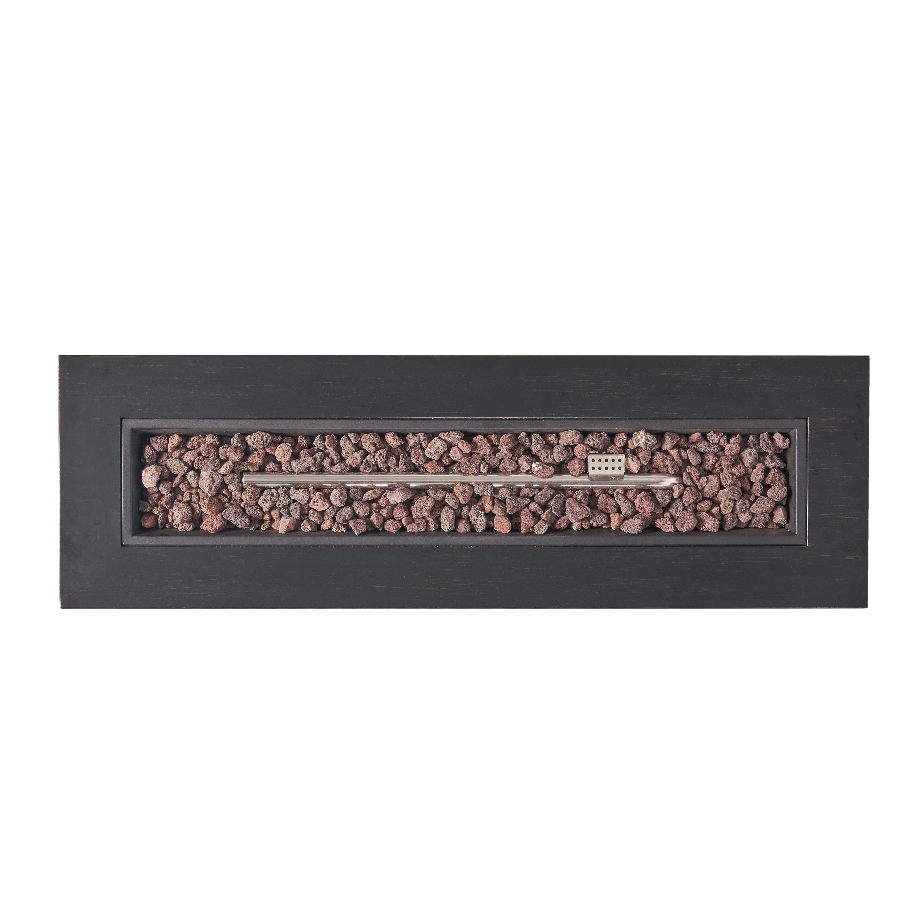 40" Outdoor 50,000 BTU Rectangular Iron Propane Outdoor Fire Pit, Dark Gray (Tank Cover not Included)