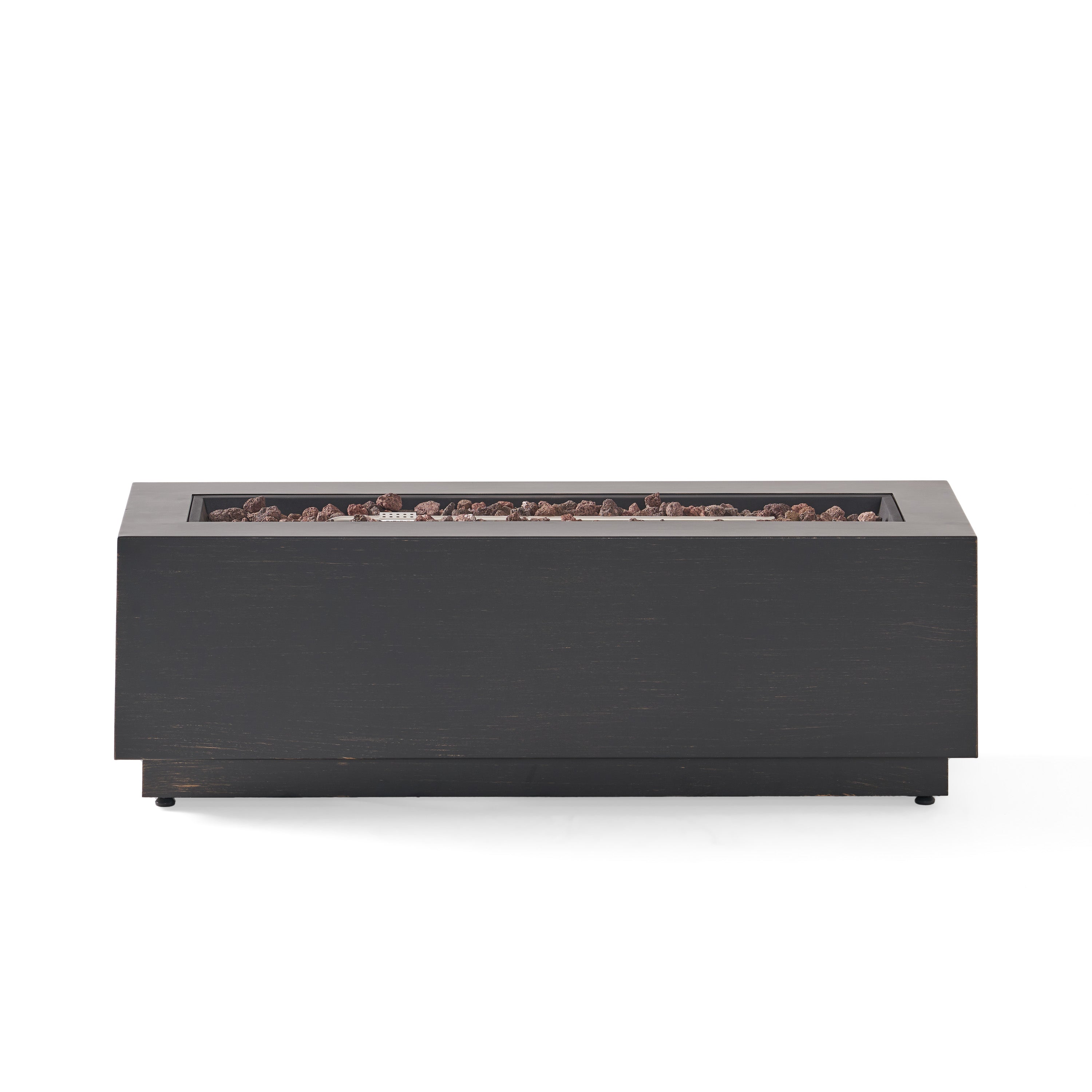 40" Outdoor 50,000 BTU Rectangular Iron Propane Outdoor Fire Pit, Dark Gray (Tank Cover not Included)