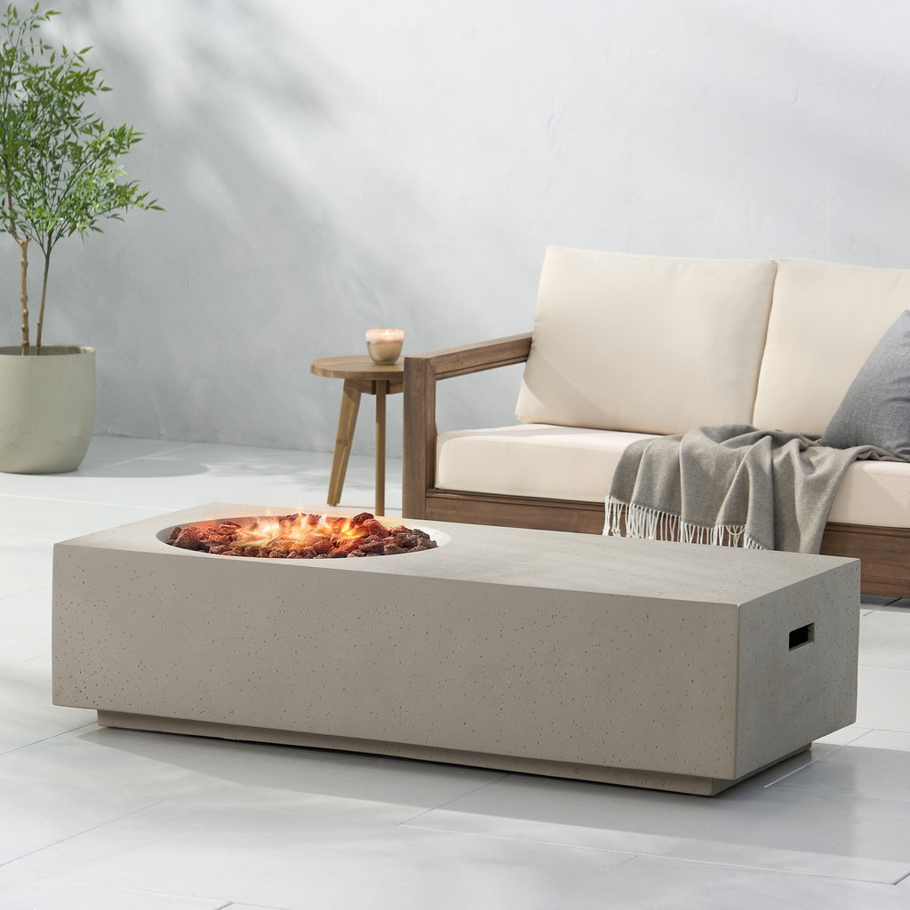 RECTANGLE 14.75" MGO Outdoor Fire Pit - 50,000 BTU