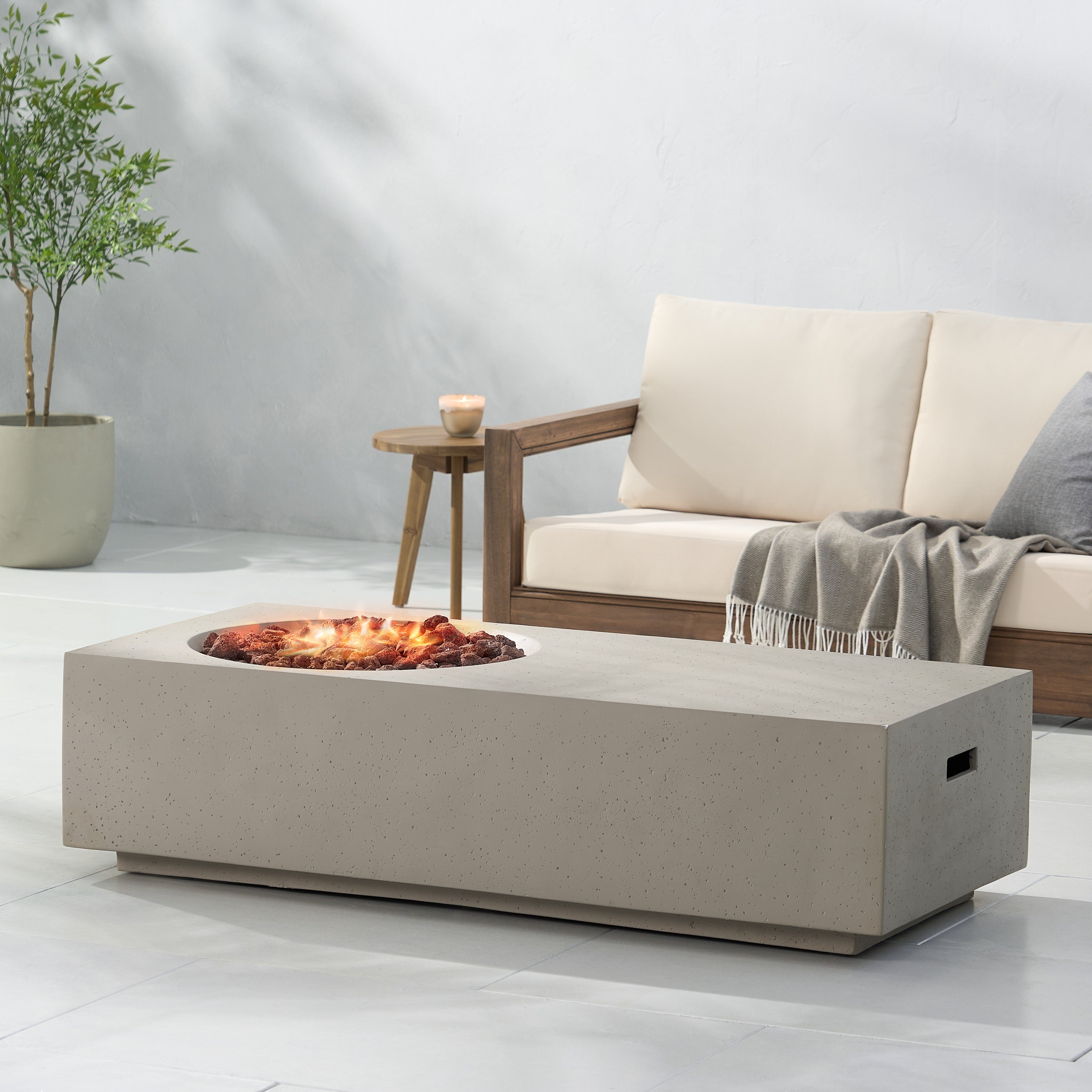 RECTANGLE 14.75" MGO Outdoor Fire Pit - 50,000 BTU